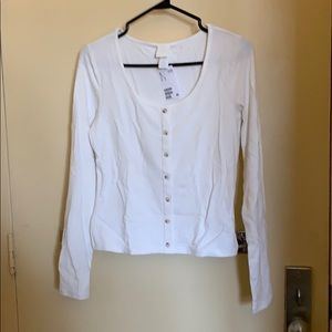 White textured button top